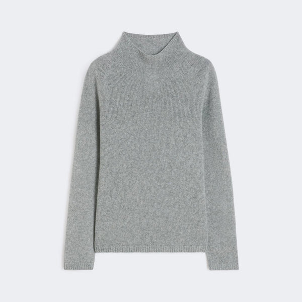S MAX MARA SMMLord Wool & Cashmere Yarn Polo-Neck Sweater in Kaki