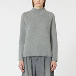 S MAX MARA SMMLord Wool & Cashmere Yarn Polo-Neck Sweater in Kaki