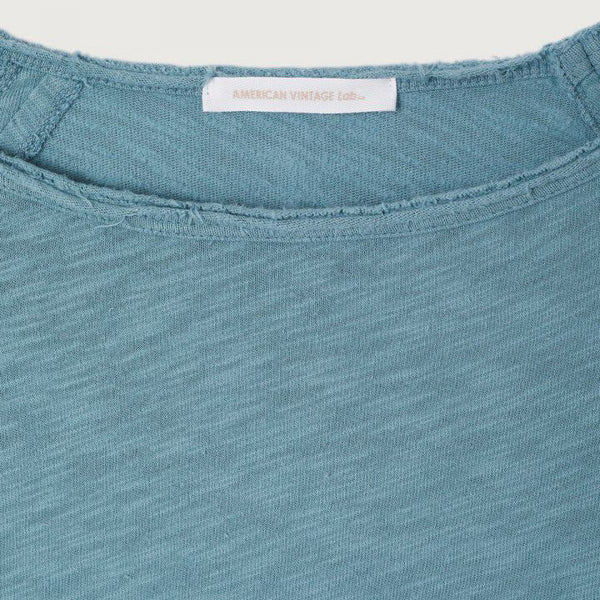 AMERICAN VINTAGE Sonoma Boat Neck Long Sleeve T Shirt in Vintage Peacock