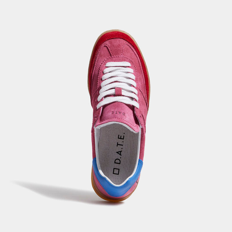 D.A.T.E Sporty Low Coloured Sneakers in Fuschia