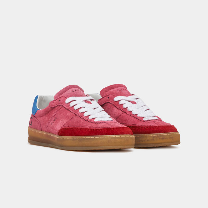 D.A.T.E Sporty Low Coloured Sneakers in Fuschia