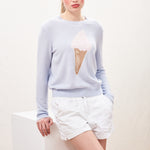 JUMPER 1234 Ice Cream Crew Neck Cashmere Jumper in Azure/Multi
