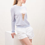 JUMPER 1234 Ice Cream Crew Neck Cashmere Jumper in Azure/Multi