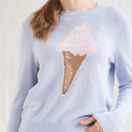 JUMPER 1234 Ice Cream Crew Neck Cashmere Jumper in Azure/Multi