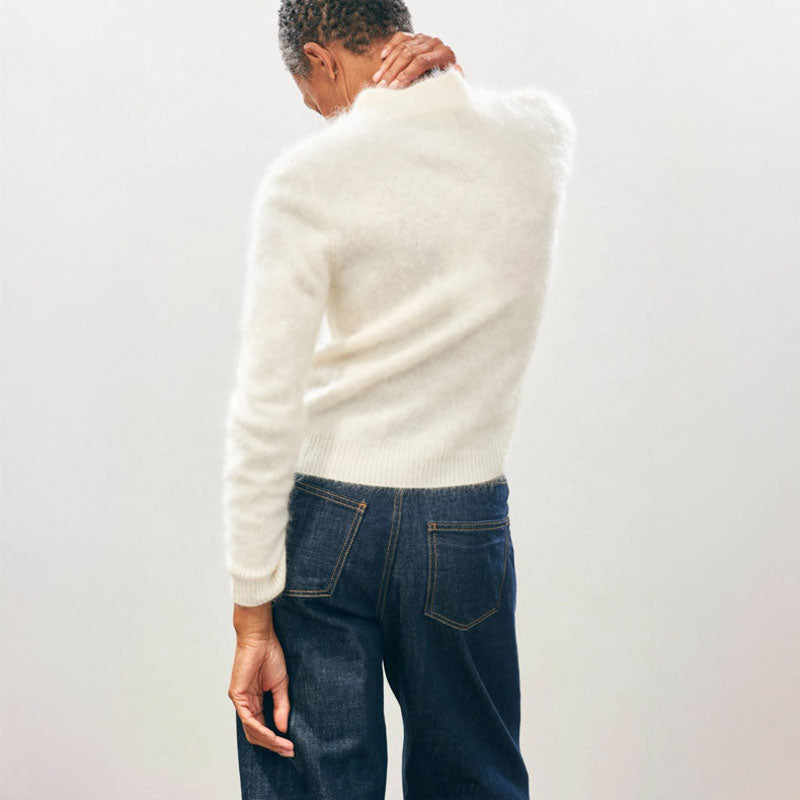 JUMPER 1234 Brushed Turtle Neck Knit in Cream