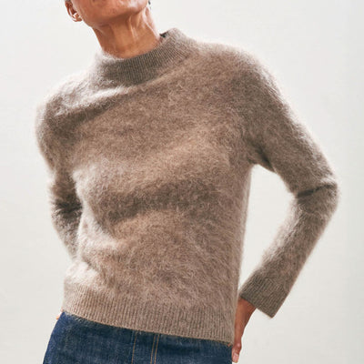 JUMPER 1234 Brushed Turtle Neck Knit in Moose