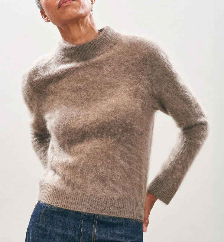 JUMPER1234 Brushed Turtle Neck Knit in Moose