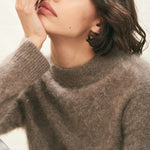 JUMPER1234 Brushed Turtle Neck Knit in Moose