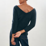 JUMPER 1234 Brushed Vee Knit in Black
