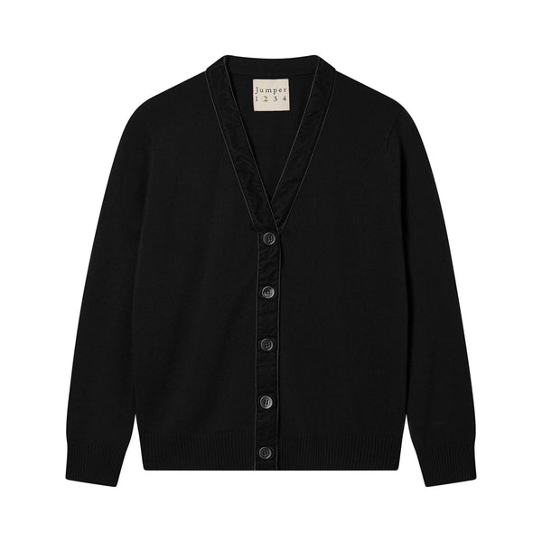 JUMPER 1234 Velvet Little Cardigan in Black