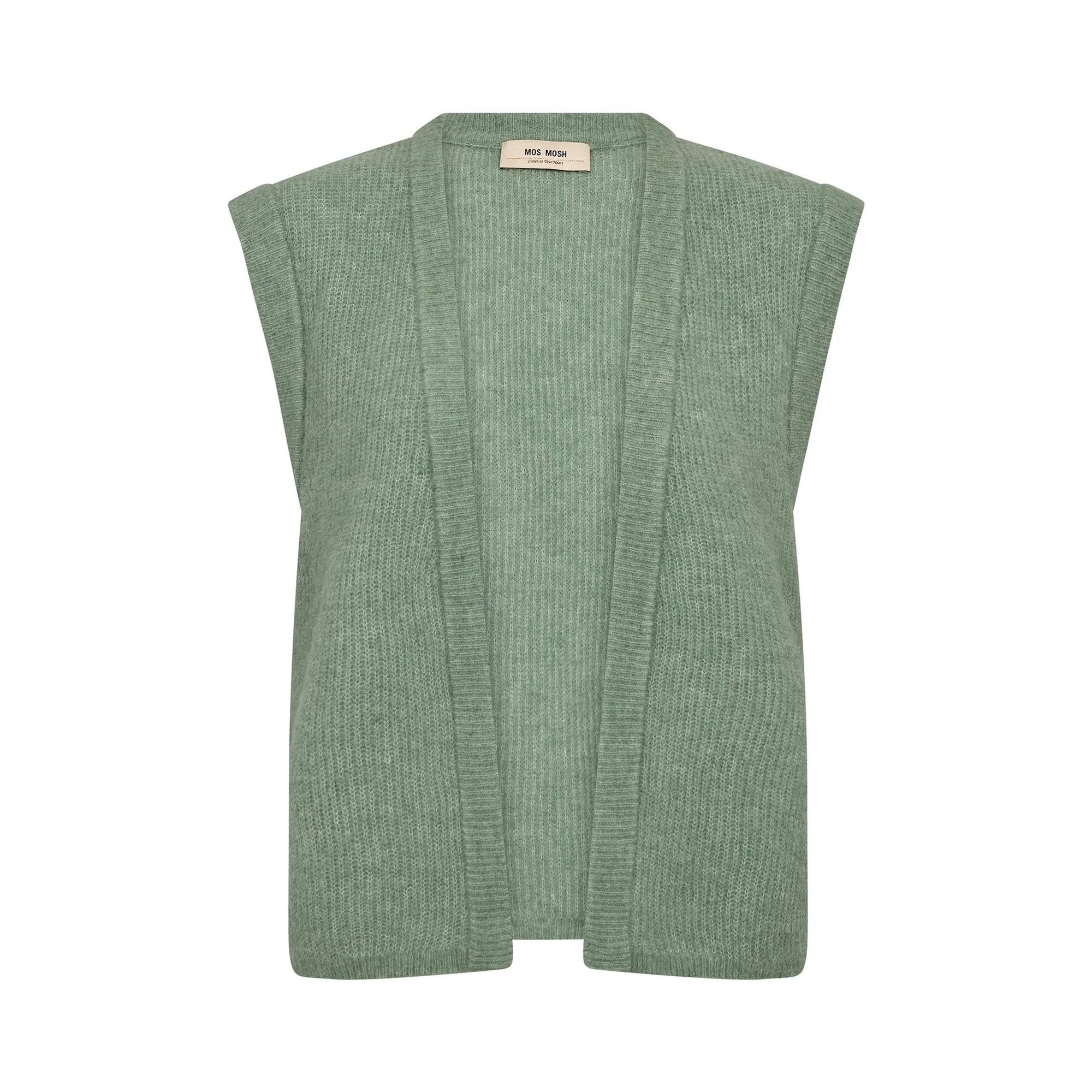 MOS MOSH MMThora Knit Vest in Turf Green | Collen & Clare