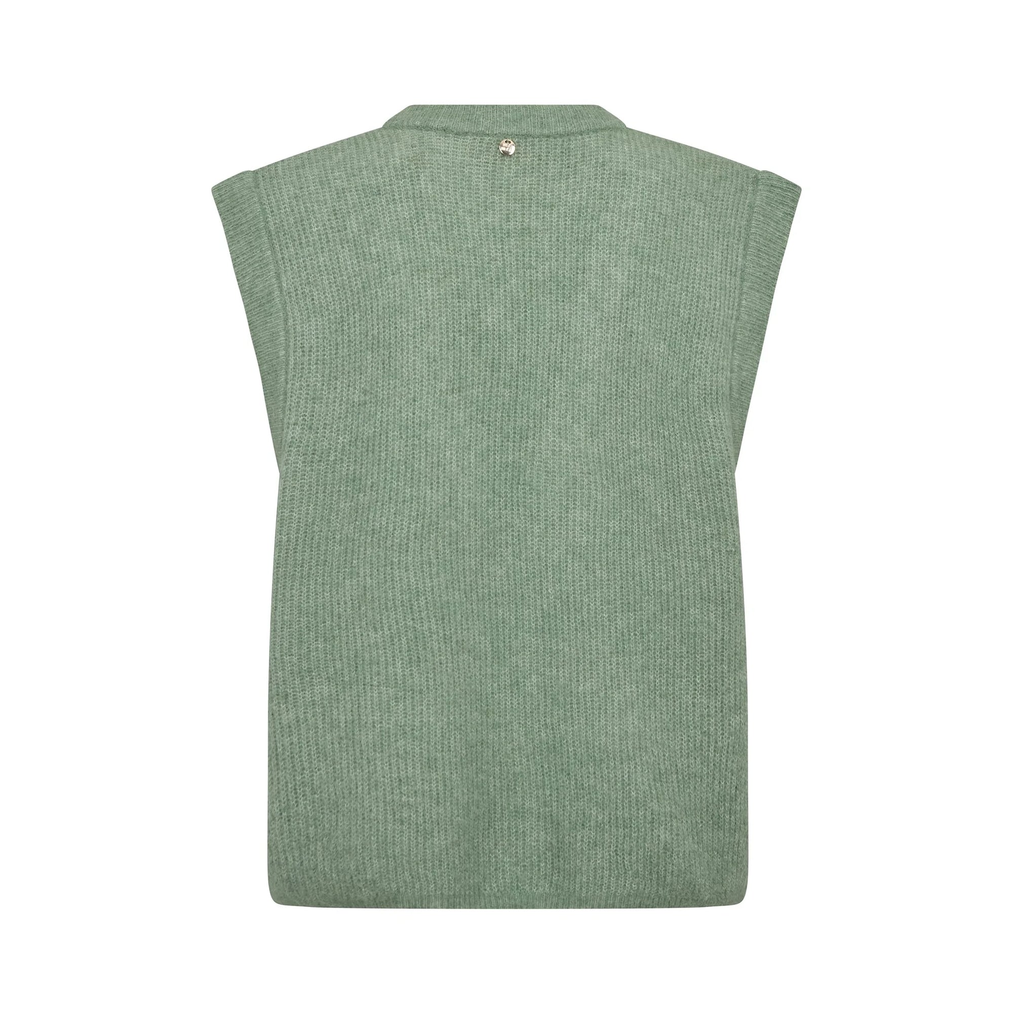 MOS MOSH MMThora Knit Vest in Turf Green | Collen & Clare