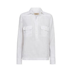 MOS MOSH MMEnna Linen Pocket Blouse in White