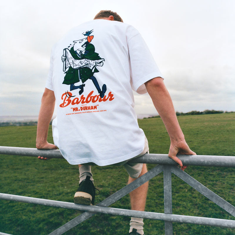 BARBOUR Regence OS Fit Graphic T-Shirt in White