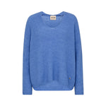 MOS MOSH MMThora V-Neck Relaxed Fit Knit Jumper in Ultramarine