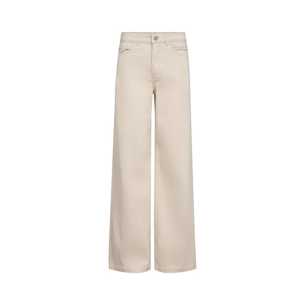 MOS MOSH MMColette Fringe Wide Leg Jeans in Clay