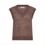 MOS MOSH MMMape V-Neck Knit Vest in Coffee Quartz