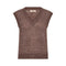 MOS MOSH MMMape V-Neck Knit Vest in Coffee Quartz