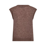 MOS MOSH MMMape V-Neck Knit Vest in Coffee Quartz