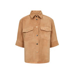 MOS MOSH MMSigga SS Suede Shirt in Tan