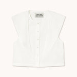 THE TINY BIG SISTER Scarf Neck Blouse in Off White