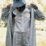 THE TINY BIG SISTER Scarf Neck Blouse in Off White