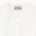THE TINY BIG SISTER Scarf Neck Blouse in Off White