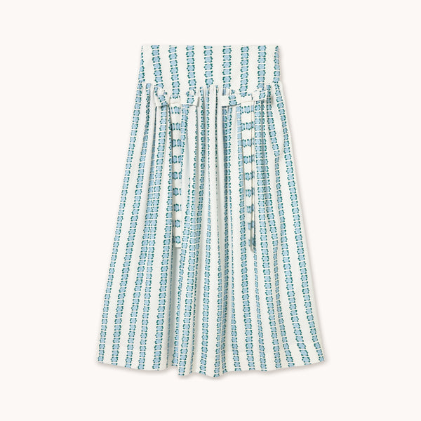 THE TINY BIG SISTER Flowers Skirt in Off White/Green