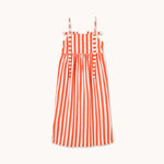 THE TINY BIG SISTER Striped Bows Dress in Orange