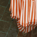 THE TINY BIG SISTER Striped Bows Dress in Orange