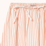 THE TINY BIG SISTER Thin Stripes Bow Skirt in Off White
