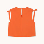 THE TINY BIG SISTER Embroidered Top  in Orange