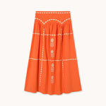 THE TINY BIG SISTER Embroidered Skirt in Orange