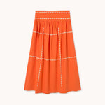 THE TINY BIG SISTER Embroidered Skirt in Orange