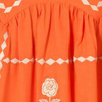 THE TINY BIG SISTER Embroidered Skirt in Orange