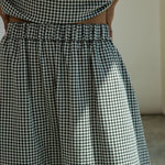 BEAUMONT ORGANIC Goldie-Cay Double Gauze Skirt in Monochrome Gingham