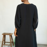 BEAUMONT ORGANIC Henrietta Cheesecloth Dress in Black