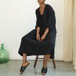 BEAUMONT ORGANIC Henrietta Cheesecloth Dress in Black