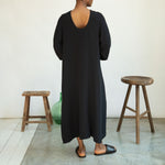 BEAUMONT ORGANIC Henrietta Cheesecloth Dress in Black