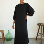 BEAUMONT ORGANIC Henrietta Cheesecloth Dress in Black