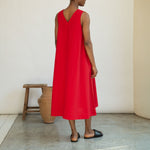 BEAUMONT ORGANIC Imogen-May Cotton Linen Dress in Scarlet