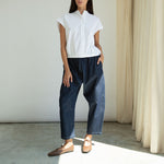 BEAUMONT ORGANIC Nancy Jersey & Poplin Shirt in White
