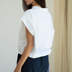 BEAUMONT ORGANIC Nancy Jersey & Poplin Shirt in White