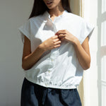 BEAUMONT ORGANIC Nancy Jersey & Poplin Shirt in White