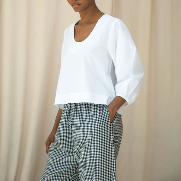BEAUMONT ORGANIC Renee Poplin Top in White