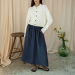 BEAUMONT ORGANIC Sugi Cotton Linen Knit Cardigan in Off White