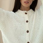 BEAUMONT ORGANIC Sugi Cotton Linen Knit Cardigan in Off White