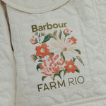 BARBOUR x FARM RIO Lotus Quilted Jacket in White Rose