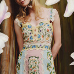 BARBOUR x FARM RIO Petal Dress in Cream Spring Petal Flower