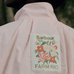 BARBOUR x FARM RIO Madelena Showerproof Jacket in Pink Eden Bloom